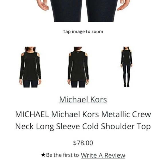 MICHAEL Michael Kors Black Sparkle Cold Shoulder Blouse – Women’s XL - Picture 3 of 11